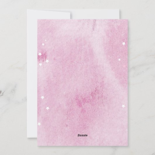 Vlindermeisje Baby Shower Uitnodiging Roze Paars  (Achterkant)