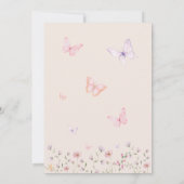 Vlindermeisje eerste verjaardag kaart (Achterkant)