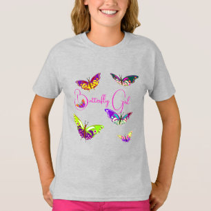 Vlindermeisje - kleurrijke vlinders t-shirt