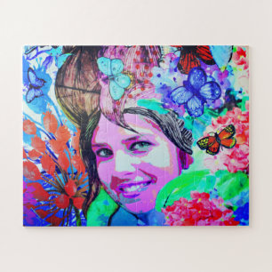 Vlindermeisje kunst legpuzzel