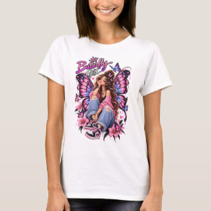 Vlindermeisje – Roze & Paarse Fantasie Esthetiek T-shirt
