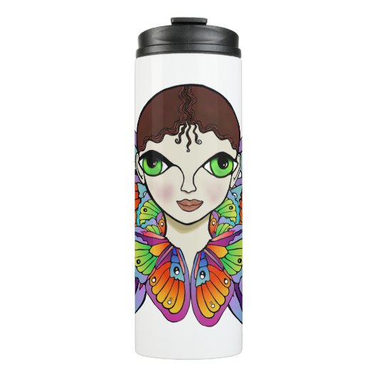 vlindermeisje Vrouwen Tanktop Thermosbeker (Voorkant)