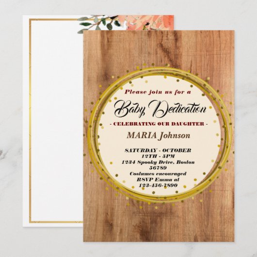 Vlindermeisje Waterverf Bloem Baby Inzegening  Kaart (Voorkant / Achterkant)