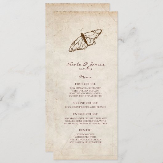 vlindermenu menu (Voorkant / Achterkant)