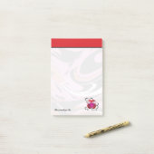 Vlindermin | Hartslag Helderrode Kant Post-it® Notes (Op bureau)