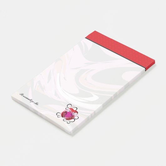 Vlindermin | Hartslag Helderrode Kant Post-it® Notes (Schuin)