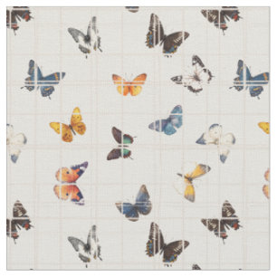 Vlindermix beige stof