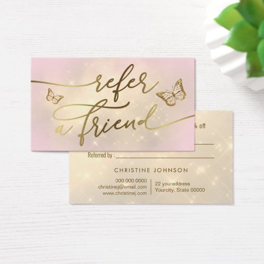 vlindermodel verwijzingskaart visitekaartje (Bureau)