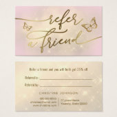 vlindermodel verwijzingskaart visitekaartje (Voorkant /achterkant)