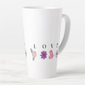 Vlindermok - romantisch cadeau voor haar LOVE Bloe Latte Mok (Rechterhoek)