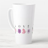 Vlindermok - romantisch cadeau voor haar LOVE Bloe Latte Mok (Linkerhoek)