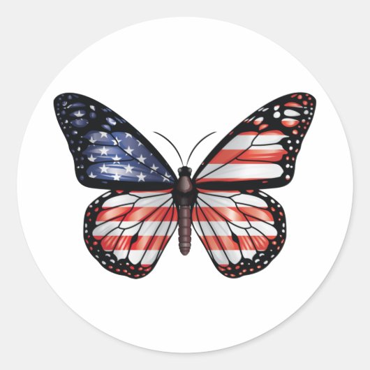 Vlindermonarchvlag van Amerika Ronde Sticker (Voorkant)