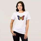 Vlindermonarchvlag van Andorra Tri-Blend Shirt (Voorkant volledig)