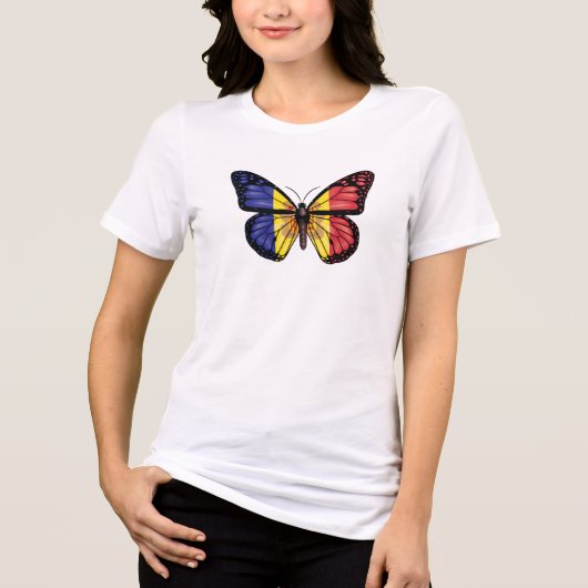 Vlindermonarchvlag van Andorra Tri-Blend Shirt (Voorkant)