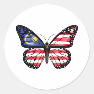 Vlindermonarchvlag van Maleisië Ronde Sticker