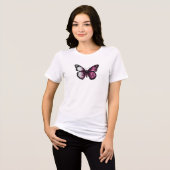 Vlindermonarchvlag van Qatar Tri-Blend Shirt (Voorkant volledig)