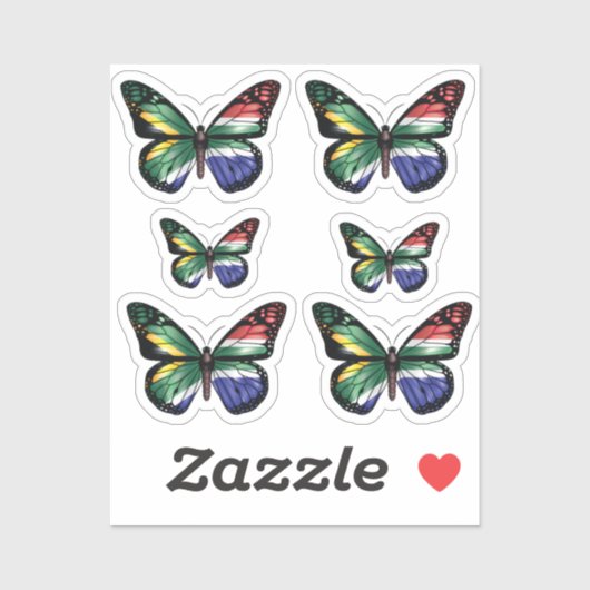 Vlindermonarchvlag van Zuid-Afrika Sticker (Vel)