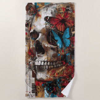 Vlindermos Collage Kunstwerk Strandlaken