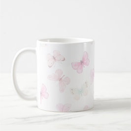 Vlindermotief in pasteltinten koffiemok