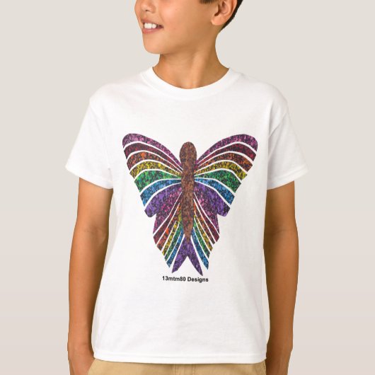Vlindermotief T-shirt voor jongens - wit (Voorkant)