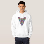 Vlindermotief (wit) - Heren Hoodie (Voorkant volledig)