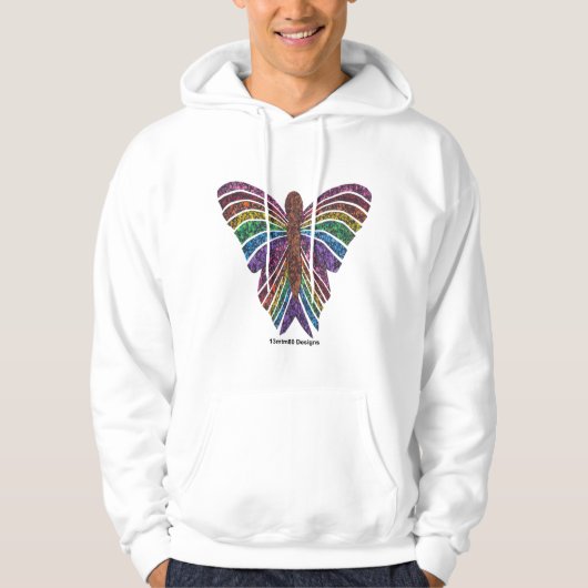 Vlindermotief (wit) - Heren Hoodie (Voorkant)