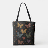 Vlindermotieven met eigen naam tote bag (Achterkant)