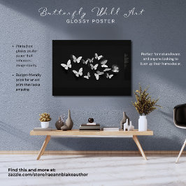 Vlindermuurkunst Glanzende Poster