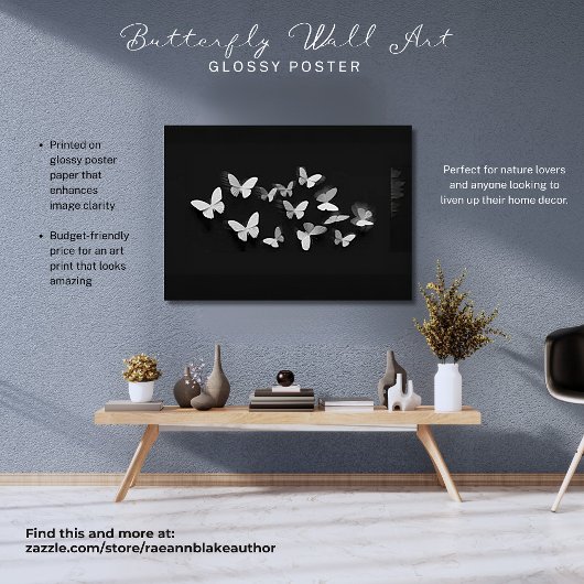 Vlindermuurkunst Glanzende Poster