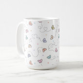 Vlindernaadloos patroonpatroon koffiemok (Voorkant links)