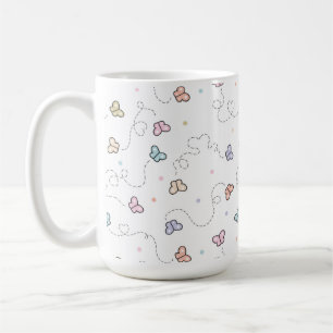 Vlindernaadloos patroonpatroon koffiemok