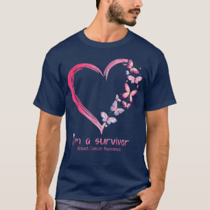 Vlindernet Ik ben een overlevende Borstkanker bewu T-shirt