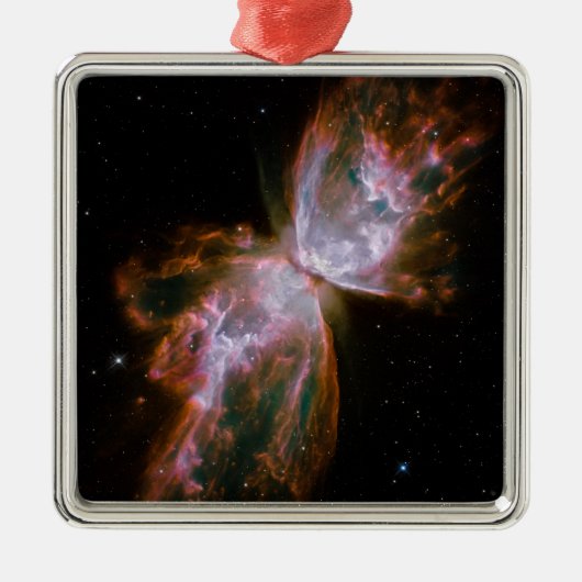 Vlindernevel-afdruk Metalen Ornament (Voorkant)