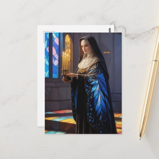 vlindernon briefkaart (Voorkant / Achterkant in situ)