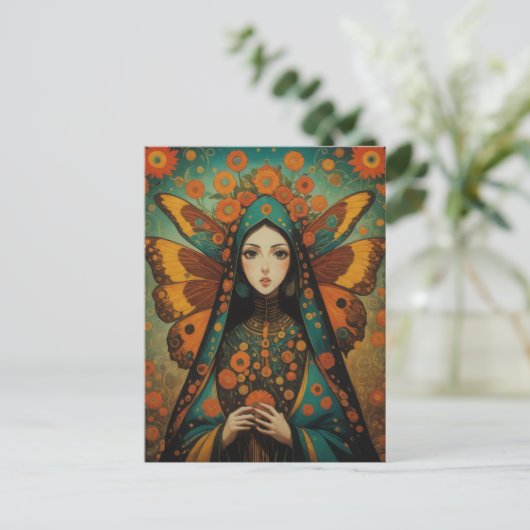 vlindernon briefkaart (Staand voorkant)