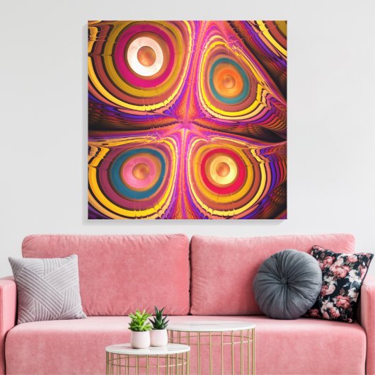 Vlinderogen, fractal abstracte kunst canvas afdruk (Insitu (Woonkamer))