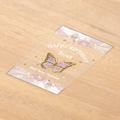 vlinderontwerp Happy Birthday Acryl Uitnodigingen (Laagn)