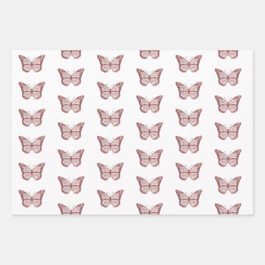 vlinderontwerp inpakpapier vel (Voorkant)