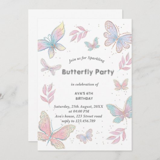 Vlinderontwerp Kaart (Voorkant / Achterkant)