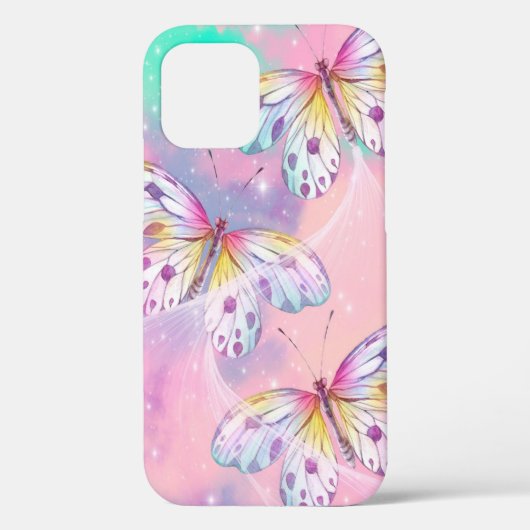 vlinderontwerp met gemengde pastels Case-Mate iPhone case (Achterkant)