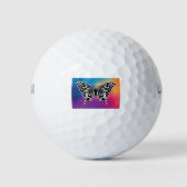 Vlinderontwerp met kleuren van de zonsondergang golfballen (Voorkant)