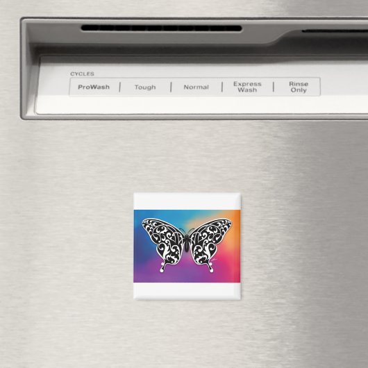 Vlinderontwerp met kleuren van de zonsondergang magneet (Insitu (Vaatwasser))