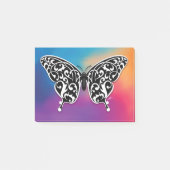 Vlinderontwerp met kleuren van de zonsondergang post-it® notes (Voorkant)