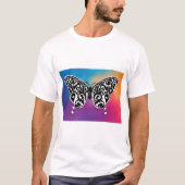 Vlinderontwerp met kleuren van de zonsondergang t-shirt (Voorkant)