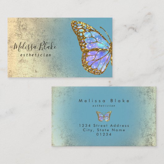 vlinderontwerp visitekaartje (Voorkant / Achterkant)