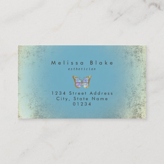 vlinderontwerp visitekaartje (Achterkant)