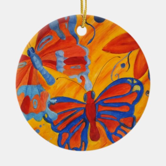 Vlinderornament Keramisch Ornament (Voorkant)