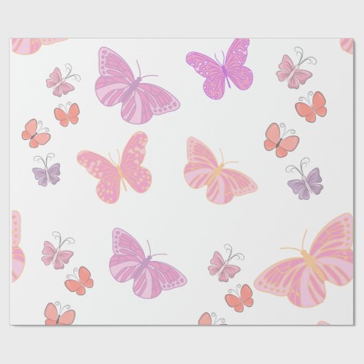 vlinderpakpapier cadeaupapier (Vlak)