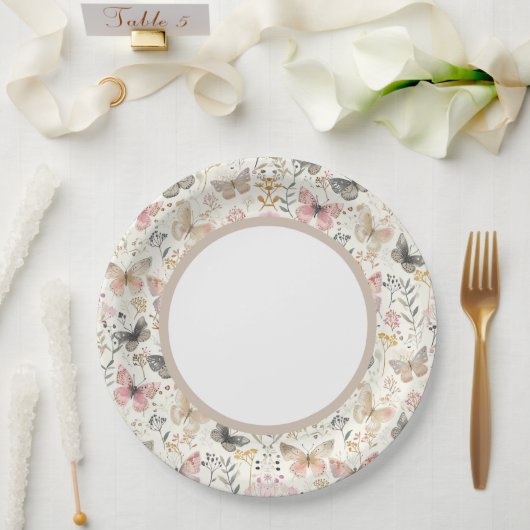 Vlinderpapier Borden, Party Borden Papieren Bordje (Huwelijk)