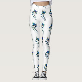 Vlinderparade Leggings Levendig Blauw Vlucht